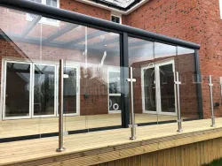 veranda with retainining glass